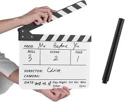 Dry Erase Acrylic Director Film Clapboard Movie TV Cut Scene Clapper Board  Slate with Marker Pen, BlackWhite Stick, White : Amazon.in: Home  Improvement