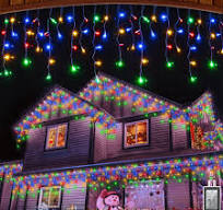 Warm White Christmas Lights Outdoor, 66ft 640 LED Icicle Lights For Outside  House With Connectable Clear Wire 8 Modes Timer, Plug In Waterproof For