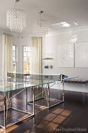 Lucite Bench Contemporary Media Room New England Home House And Home Magazine Home Decor Home