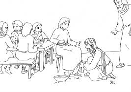 Jesus washing the disciples feet. Jesus Washing Feet Coloring Page Free Coloring Library