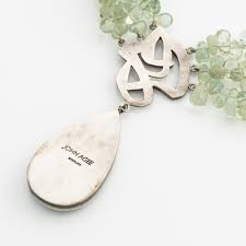 John Agee, necklace, silver and green stones likely quartz.
