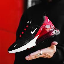 Air Max 270s Black And Red Power And Innovation Come Together In Nikesportswear S Air Max 270 For A Style Worthy Of The Utmost Respect Discovered Air Max Air Max 270 Nike Air Max
