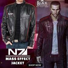 N7 Jacket From Mass Effect N7 Jacket Leather Jacket Jackets Black Leather Jacket