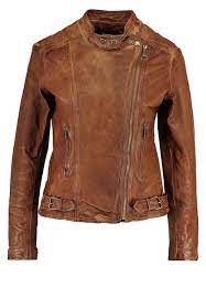 Lauren Ralph Lauren Feyoshi Leather Jacket Dark Walnut For 454 99 03 07 17 With Free Delivery At Zalando Leather Jacket Jackets Denim Outfit