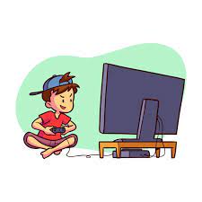 1 niños jugando videojuegos dibujo; Nino Jugando Videojuegos Vector Gratis