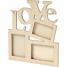 Legno, acciaio, cartone, legno, e poi ancora plastica, lana e plexiglass. Cornice Portafoto Da Dipingere In Legno Love 20x16 Cm Giochi In Legno