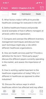 This care is given by healthcare professionals, who are often specialised to deal with different, specific healthcare issues. Solved 4 40 Back M3a3 Chapters 9 10 Detail Grade 5 Wh Chegg Com