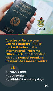 Notes about our ghana visa & passport services. Cohss Knust Ø¯Ø± ØªÙˆÛŒÛŒØªØ± Acquire Or Renew Your Ghana Passport Through The Facilitation Of International Programs Office Ipo In Collaboration With The Kumasi Premium Passport Application Centre At A Rate Of Ghc