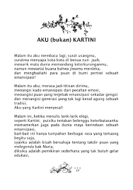 Kumpulan puisi 2 bait 8 baris. Puisi Kartini 4 Bait