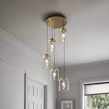 They're available in a wide range of styles and finishes and don't require much space. Thestias Brushed Brass Effect 5 Lamp Pendant Ceiling Light Dia 380mm Diy At B Q