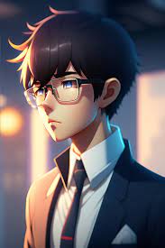 Lexica - A nerdy anime boy is problem solving alone thinking about problems  looking for solutions, in the office, worrying hands on head, by makoto s...