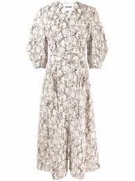 Check spelling or type a new query. Jil Sander Floral Print V Neck Belted Dress In Neutrals Modesens
