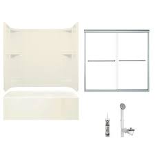 Sterling By Kohler Sterling 60 In X 30 In Bath And Shower Kit Base Finish Biscuit Frame Finish In 2020 Bathtub Shower Kits Bath Shower Doors Bathtub Shower