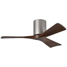 Shop allmodern for modern and contemporary flush mount lighting to match your style and budget. Atlas Fan Company Irene H Flushmount Light 3 Blade Ceiling Fan Ir3h Bn Wa 42 Size 42 Body Finish Brushed Nickel Blade Color Walnut Flushmount Ceiling Fan Style Rustic Modern