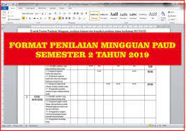 Maybe you would like to learn more about one of these? Format Penilaian Mingguan Paud Kurikulum 2013 Tahun Pelajaran 2018 2019 Arsip Paud