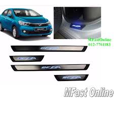 Kereta sewa murah kk email protected 01126692336. Perodua Axia Bezza Oem Abs Blue Led Door Side Sill Step Plate Auto Accessories On Carousell