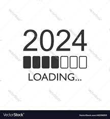 Loading 2024 year icon in flat style progress Vector Image