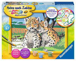 Dieses malen nach zahlen ausmalbild kann mit zehn verschiedenen farben ausgemalt werden, eignet sich also für kinder in jedem alter. Kleine Leoparden Malen Nach Zahlen Malen Und Basteln Produkte Kleine Leoparden