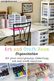 Crafters share ideas for small craft room storage & tips to get the most use out of a small space! Art And Craft Room Progress Supplies Organization An Artful Mom
