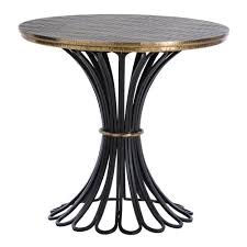 Arteriors Draco Embossed Brass Side Table Glass Top End Tables End Tables Side Table