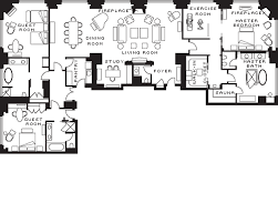 One Bedroom Presidential Suite Denver Suites Hotel Floor Plan Hotel Plan Rendered Floor Plan