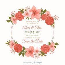 Flat Design Of Floral Frame Wedding Invitation Wedding Frames Wedding Invitations Wedding Clipart