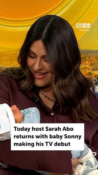 Today Show host Sarah Abo returns to the Today Show with her beautiful baby boy Sonny.