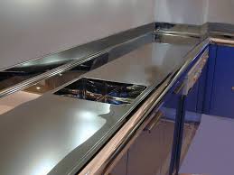 modern polished stainless steel countertop