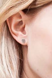 Earstuds Monstera Stainless Steel In The Colours Gold Etsy Stud Earrings Earrings Gold Earrings Studs