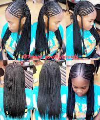 Half Feedinbraids Half Single Braids Hair Use Single Braids Braided Hairstyles Braids For Kids