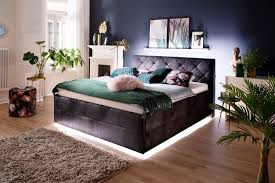 Zu den highlights gehören swarovskibetten mit integrierten kristallen. Meise Mobel Polsterbett Terano Led Stoffbezug Schwarz 180x200 Cm Matratzen Online Kaufen Im Shop Von Matratzenunion