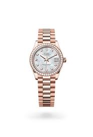 Rolex Datejust 31 Oyster, 31 mm, Everose gold and diamonds M278285RBR-0005  | Watches Of Switzerland UK