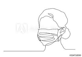 One Continuous Line Drawing Medical Face Mask Ad Ad Drawing Line Continuous Mask Face Mask Drawing Continuous Line Drawing Face Line Drawing