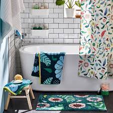 Sandvilan Handtuch Blau Bunt Duschvorhang Blaue Handtucher Bunter Duschvorhang