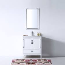 Dora Soo Collection 30 Wood Sink Vanity Sink White Faucet