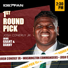 Commanders 1st Round Pick from last weeks draft, Josh Conerly Jr. joins the  show coming up TODAY at 2:30 PM! Listen Live via the Audacy App!