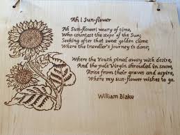William Blake Sunflower Poetry Wooden Sign Housewarming Etsy Friendship Gifts Wooden Signs House Warming Gifts