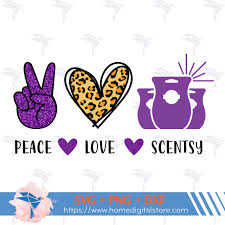 Peace Love Scentsy SVG, PNG, DXF. Instant download files for Cricut Design  Space, Silhouette, Cutting, Printing, or more