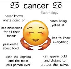 Like the other zodiacs, cancer too has certain characteristic traits which mark them differently from others. Pin By Shawntel Scott On Crabby Me Cancer Quotes Zodiac Cancer Zodiac Facts Astrology Cancer