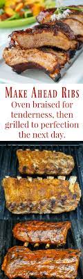 Make Ahead Ribs Braised Until Tender Then Grilled To Perfection Recipe Food Recipes Braised
