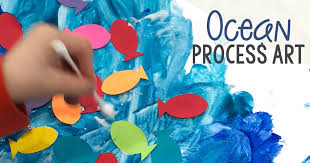 Top indian hobby, art and craft blog for kids. Ocean Process Art Project Painting With Preschoolers