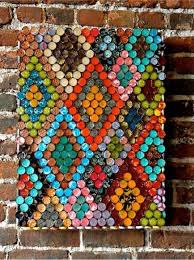There are many diy projects out there for pallet shelving units, but for a more creative decorating solution, try making your wine rack and glass wall decor idea from pallet wood. Original Design Ideas To Recycle Metal Caps For Home Decorating
