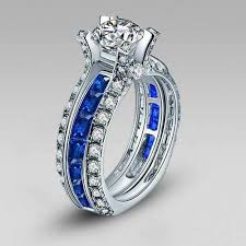 Thin Blue Line Wedding Ring Sterling Silver Engagement Rings Womens Wedding Ring Sets Thin Blue Line Ring