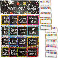 40 ideas for classroom jobs. Buy Classroom Job Chart Set With Name Tags For Bulletin Boards 17 5 X 6 In 66 Pieces Online In Turkey B07mnjt6c4