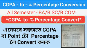 How To Convert Cgpa To Percentage Ba B Sc B Com All Semester Cgpa Sgpa To Percentage Youtube