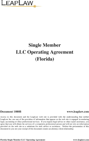 Section 251 (h) will only apply if the merger agreement. Florida Single Member Llc Operating Agreement Florida Pdf Free Download