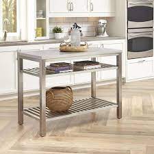 Choose a quality butcher block kitchen island or kitchen cart from among our top manufacturers, including enclume, home styles, catskill, chris & chris, john boos and covington. Home Styles Stainless Steel Steel Base With Stainless Steel Metal Top Kitchen Island 48 In X 24 In X 36 In Lowes Com Stainless Steel Kitchen Island Stainless Steel Island Stainless Steel Kitchen