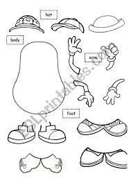 Potato head printable coloring page. Mr Mrs Potato Head Esl Worksheet By Ladydeath