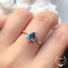 Gaia London Blue Topaz Ring Blue Topaz Jewelry Blue Topaz Ring Silver London Blue Topaz Ring