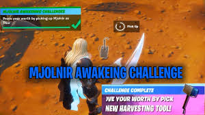 With that established, fans are now ready to find mjolnir in fortnite, and it is located in a crater just southwest of salty springs. Prove Your Worth By Picking Up Mjolnir As Thor Mjolnir Awakening Challenge Fortnite Season 4 Youtube
